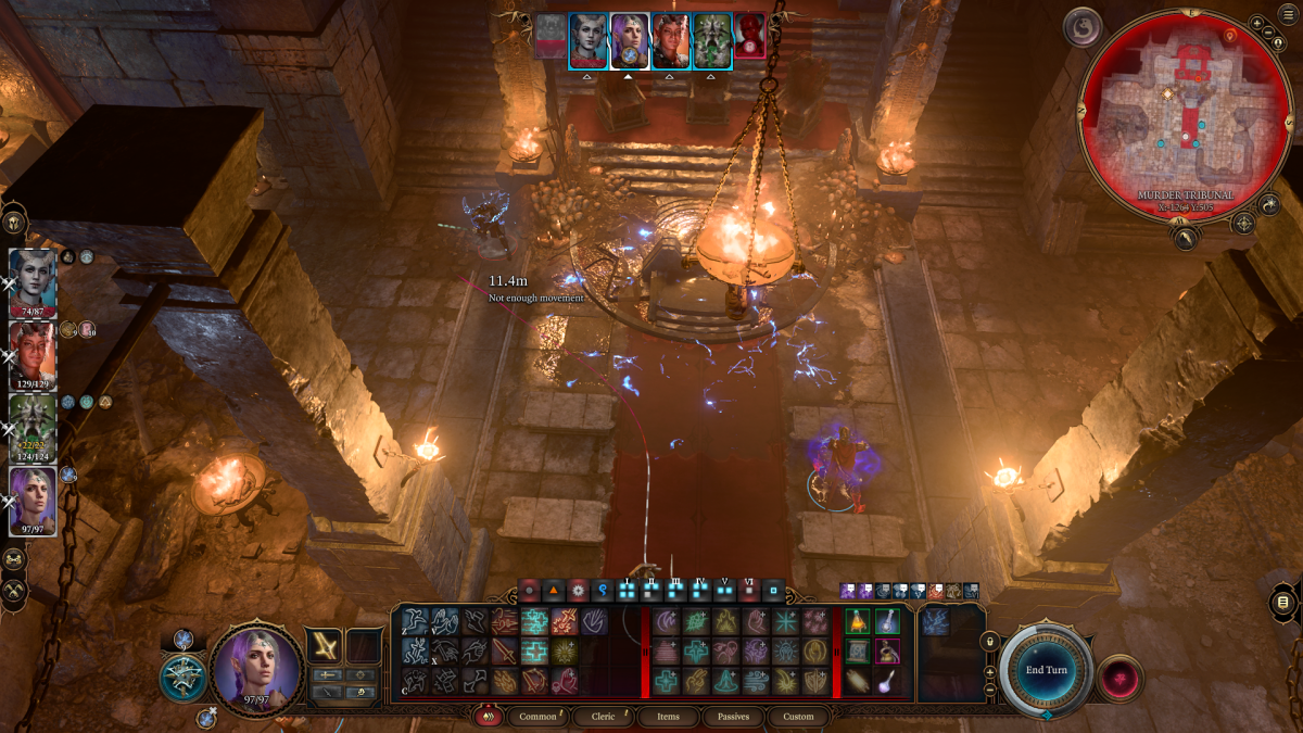 Tempest Cleric dans Baldur's Gate 3 utilisant l'électricité dans le cadre d'un guide pour la meilleure construction pour la classe.