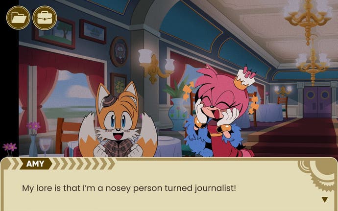 Amy la journaliste dans Le Meurtre de Sonic the Hedgehog