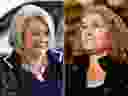 L'actuelle gouverneure générale Mary Simon, à gauche, et sa prédécesseure Julie Payette ont été accusées par un député conservateur d'avoir facturé aux contribuables des dépenses vestimentaires « obscènes ».