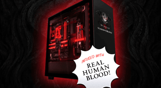A "blood-infused" PC, a reward for a reaching 100% donation goal in the game