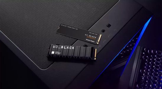 WD Black SN850X SSD on a gaming PC case.