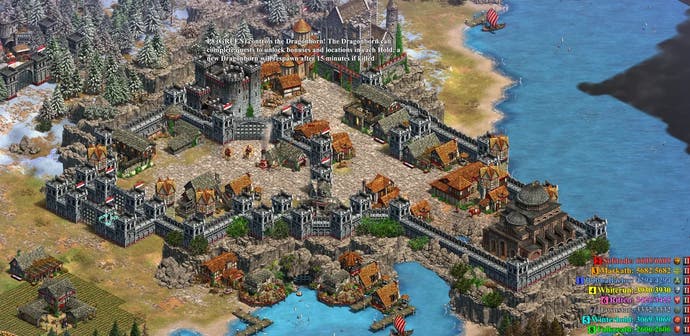 Capture d'écran de la Solitude de Skyrim recréée dans Age of Empires 2