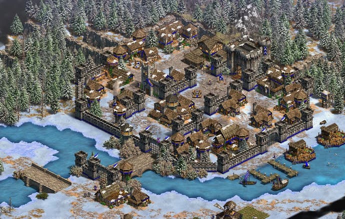 Capture d'écran du Windhelm de Skyrim recréé dans Age of Empires 2