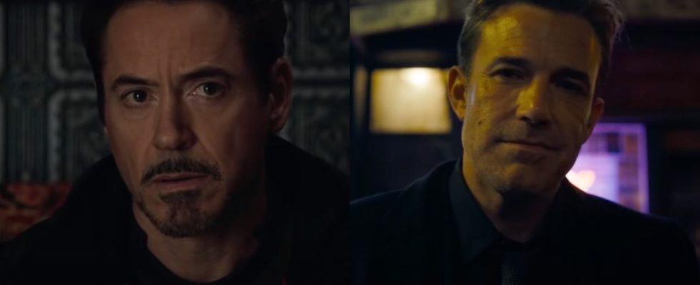 AI met Robert Downey Jr dans le costume de Batman et Ben Affleck dans celui d'Iron Man.  Honnêtement, l'un d'eux a l'air mieux