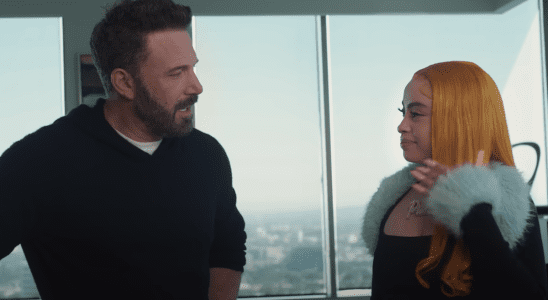 Ben Affleck and Ice Spice starring together in a commercial for Dunkin