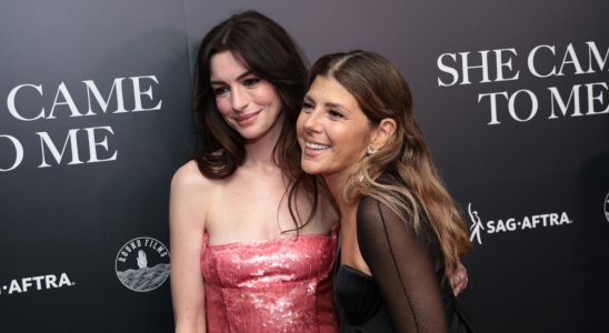 NEW YORK, NEW YORK - OCTOBER 03: (L-R) Anne Hathaway and Marisa Tomei attend the "She Came To Me" New York Screening at Metrograph on October 03, 2023 in New York City. (Photo by Dimitrios Kambouris/Getty Images)