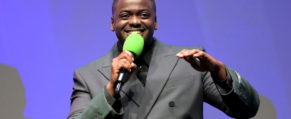 LONDON, ENGLAND - OCTOBER 15: Director and screenwriter Daniel Kaluuya speaks onstage ahead of "The Kitchen" Closing Night Gala premiere during the 67th BFI London Film Festival at The Royal Festival Hall on October 15, 2023 in London, England. (Photo by Eamonn M. McCormack/Getty Images for BFI)