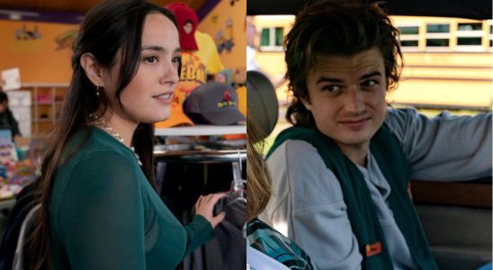 Chase Sui Wonders in Bupkis and Joe Keery in Stranger Things, pictured side-by-side.