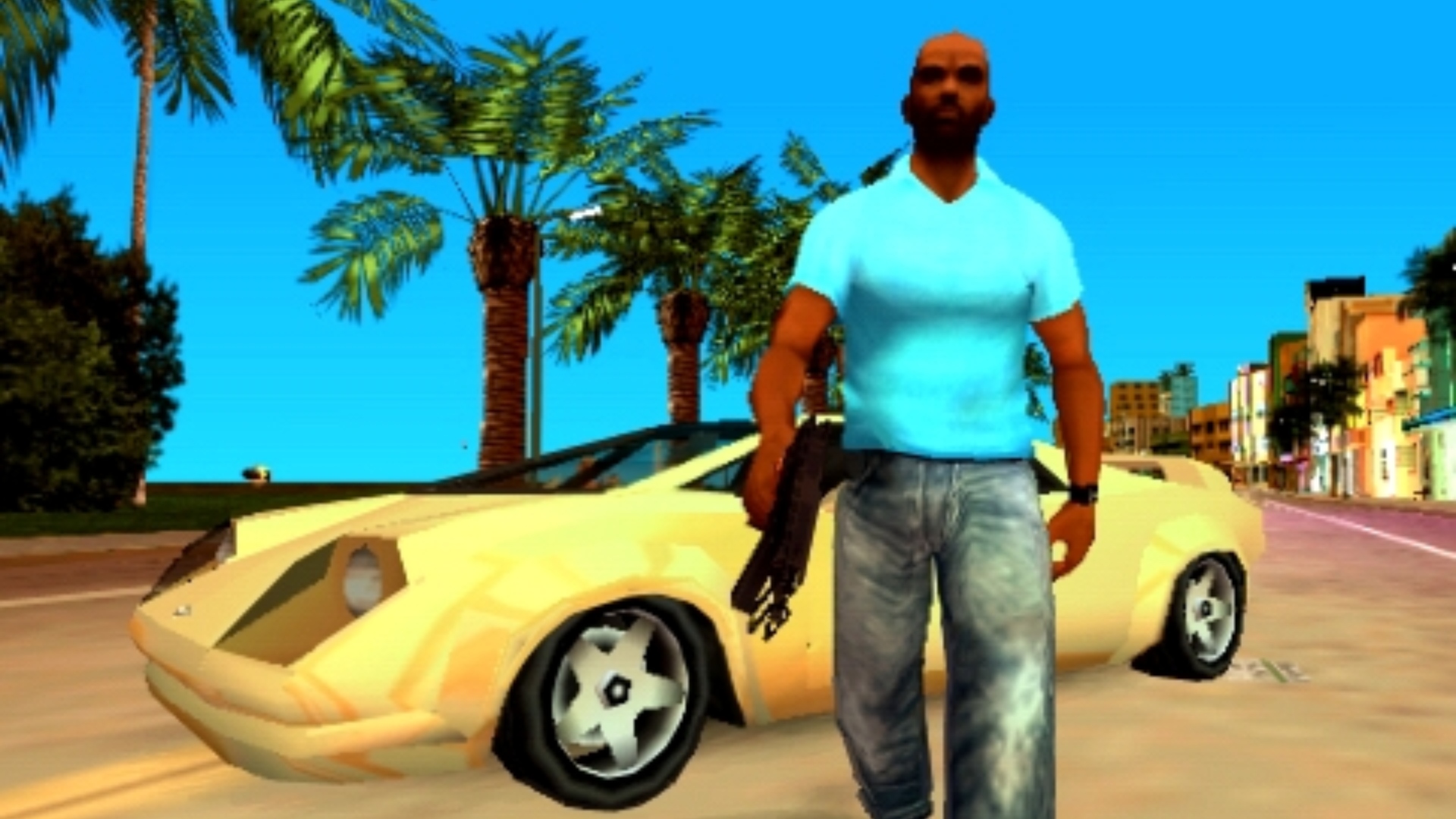 Taille de la carte GTA 6 : Un homme en chemise bleue, Vic Vance de Grand Theft Auto Vice City Stories de Rockstar