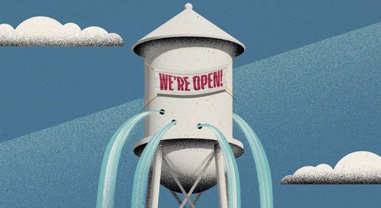 Hollywood Strikes Water Tower Illustration
