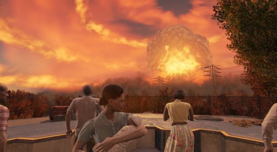 An image of the nuke detonation at the beginning of Fallout 4.