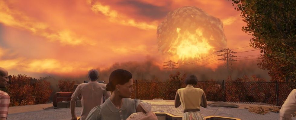 An image of the nuke detonation at the beginning of Fallout 4.