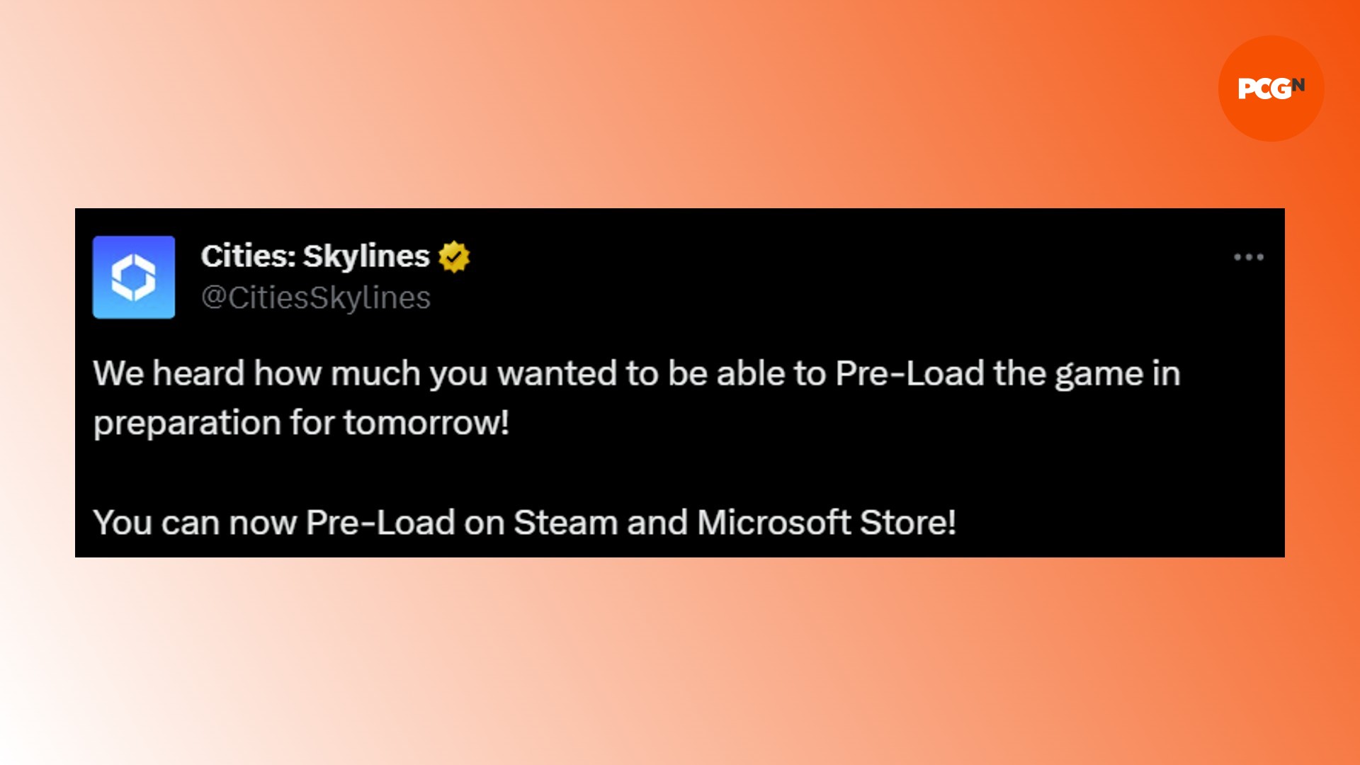 Préchargement Steam de Cities Skylines 2 : Un tweet des créateurs de Cities Skylines 2, Paradox et Colossal Order