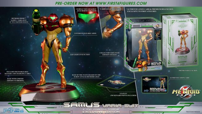 Statue du costume Metroid Prime Samus Varia