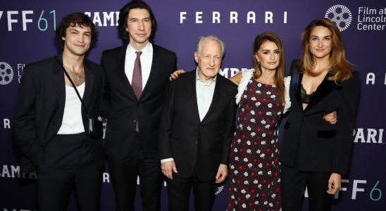 NEW YORK, NEW YORK - OCTOBER 13: (L-R) Gabriel Leone, Adam Driver, Michael Mann, Penélope Cruz and Shailene Woodley attend the red carpet for "Ferrari" during 61st New York Film Festival at Alice Tully Hall, Lincoln Center on October 13, 2023 in New York City. (Photo by Arturo Holmes/Getty Images for FLC)