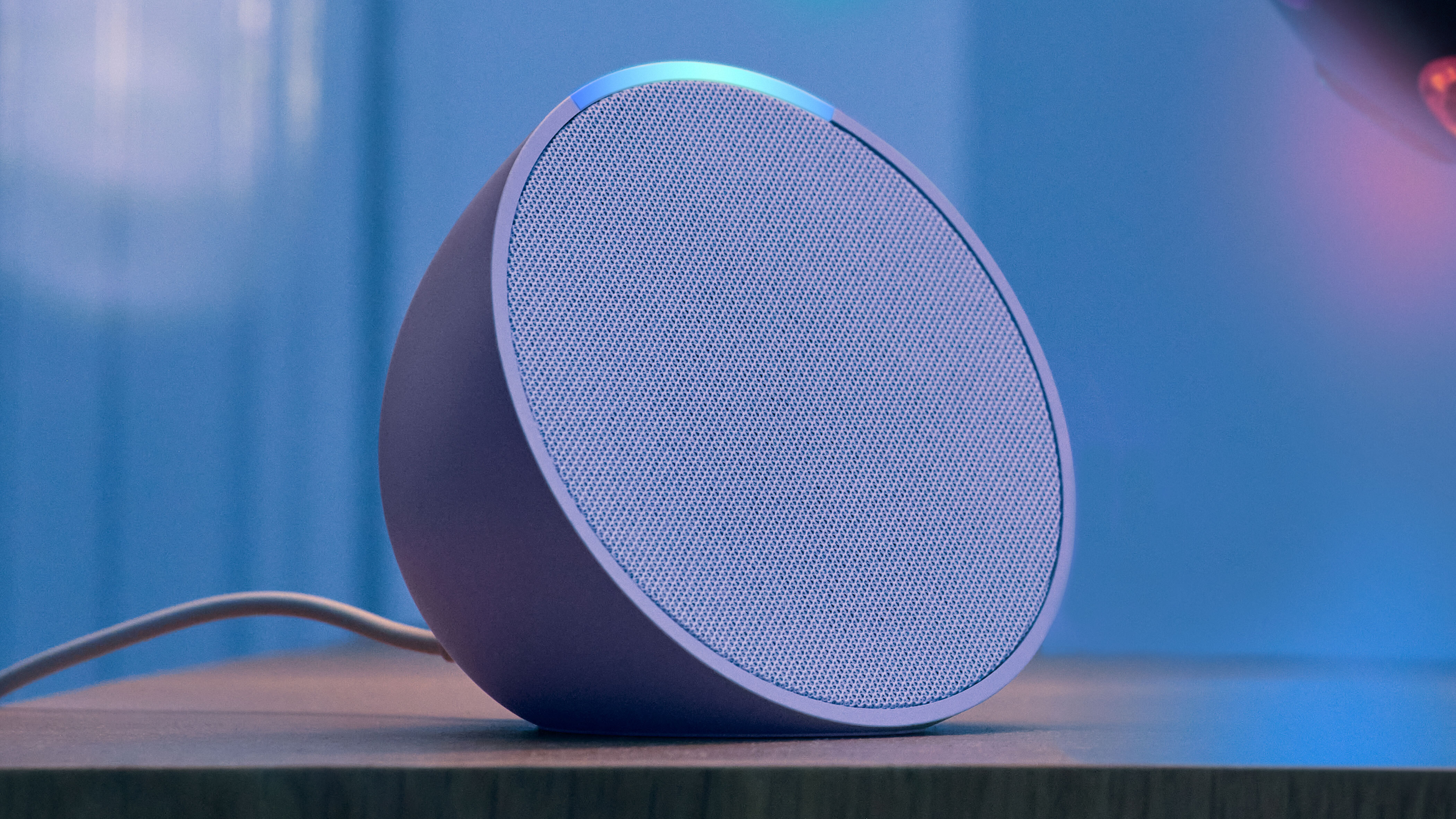 Haut-parleur intelligent Amazon Echo Pop Alexa de couleur Lavender Bloom