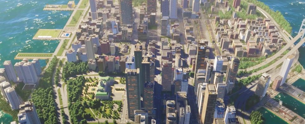 Image of virtual metropolis at day time in Cities: Skylines 2.