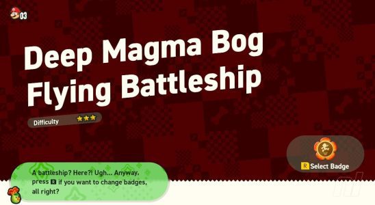 Super Mario Bros. Wonder: World 6 - Cuirassé volant Deep Magma Bog