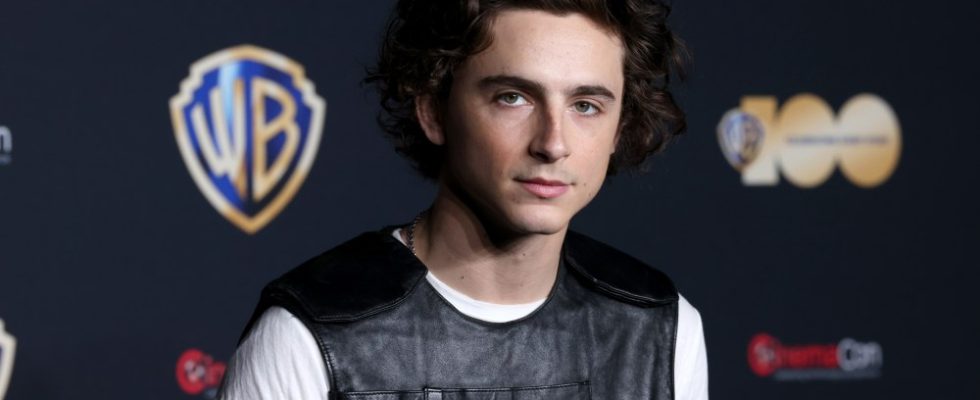 LAS VEGAS, NEVADA - APRIL 25: Timothee Chalamet poses for photos as he promotes the upcoming film "Dune: Part Two" during the Warner Bros. Pictures presentation at The Colosseum at Caesars Palace during CinemaCon, the official convention of the National Association of Theatre Owners, on April 25, 2023, in Las Vegas, Nevada. (Photo by Gabe Ginsberg/Getty Images)