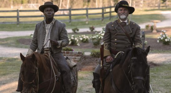 David Oyelowo as Bass Reeves and Shea Whigham as George Reeves in