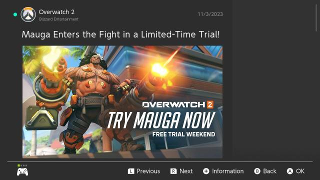 Le prochain héros d'Overwatch 2, Mauga, fuit accidentellement sur l'eShop Nintendo Switch