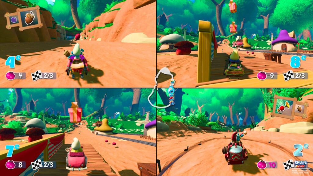 Capture d'écran des Schtroumpfs Kart PlayStation
