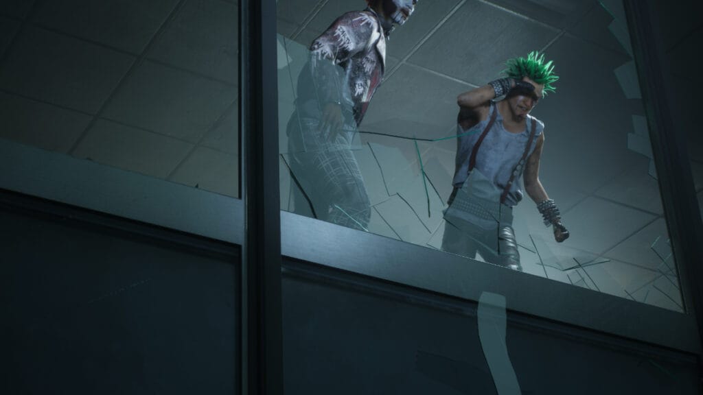 Deux membres d'un gang regardent par une fenêtre brisée dans le nouveau RPG d'action de Teyon, le genre de spectacle d'action qui met en scène RoboCop, Rambo ou Terminator