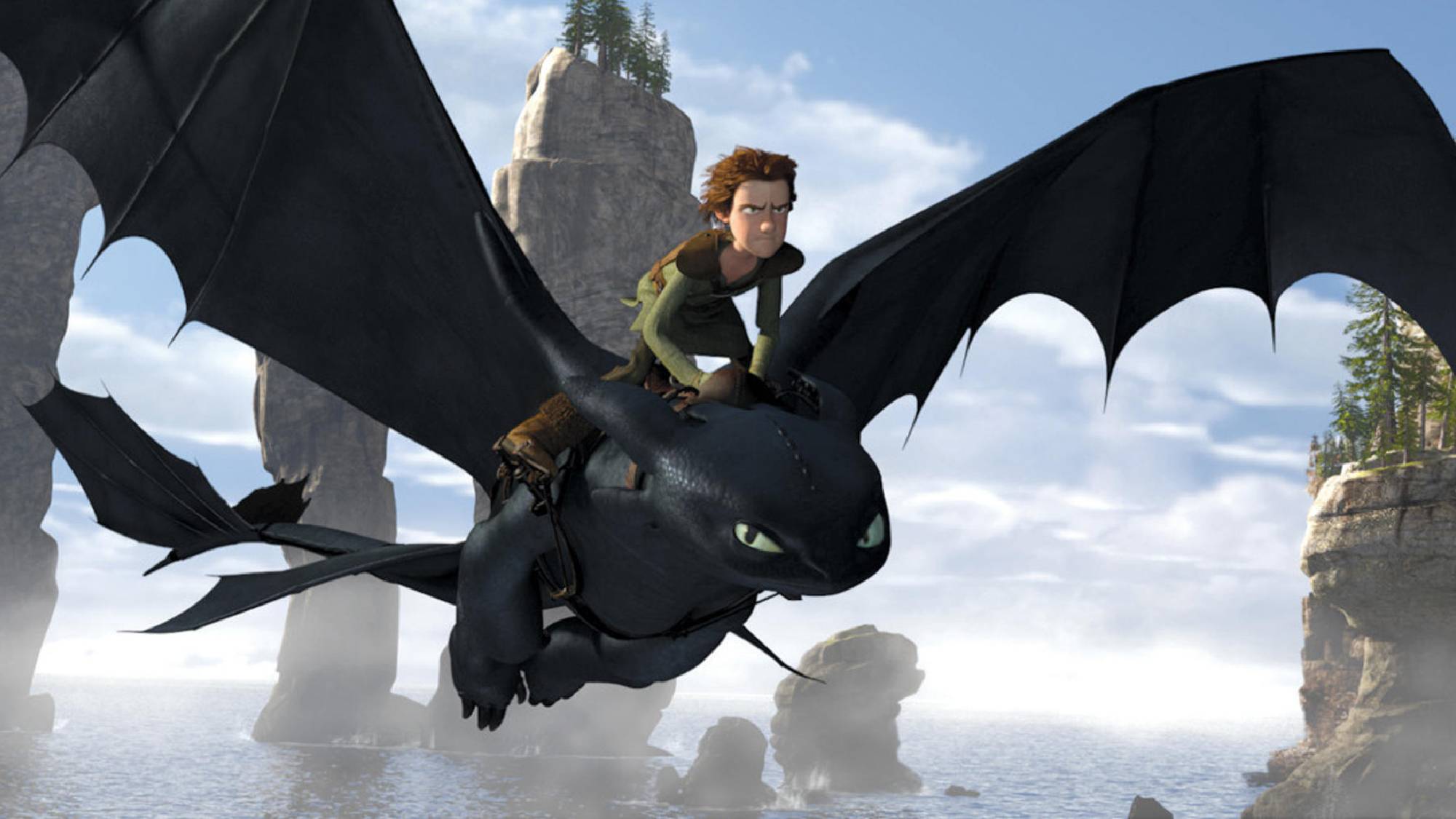 Une image de Comment dresser votre dragon montrant Hiccup et Krokmou la fureur nocturne