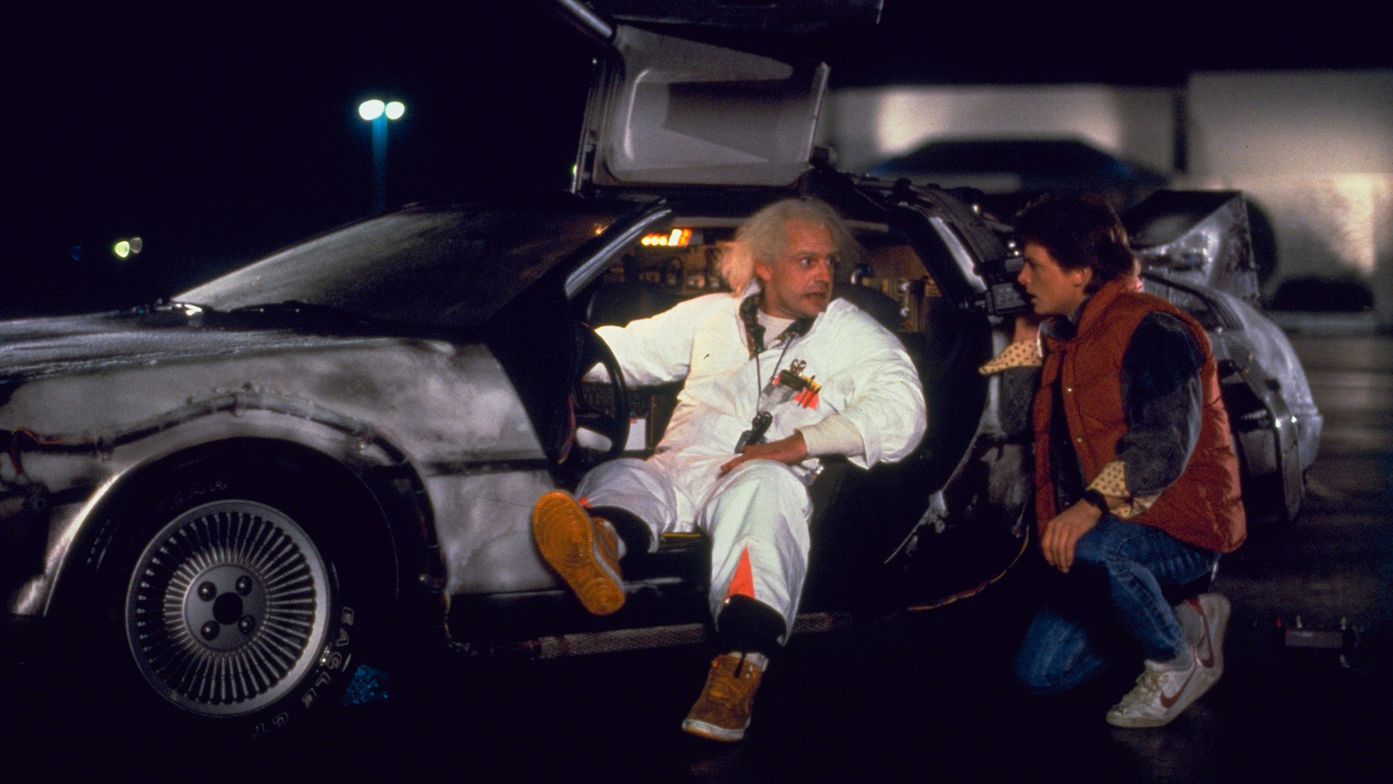 Christopher Lloyd et Michael J. Fox dans Retour vers le futur