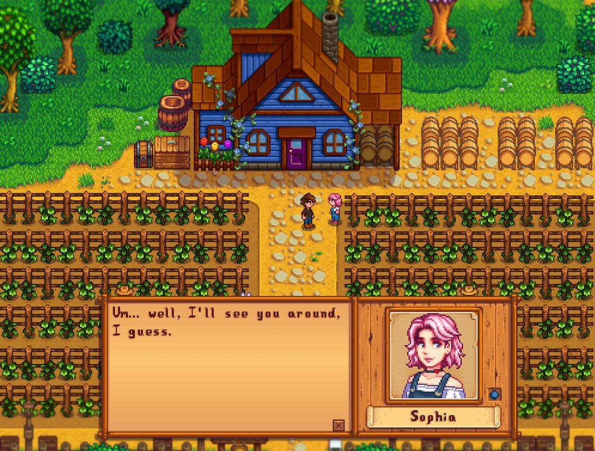 La ferme de Sophia, dans Stardew Valley Expanded — ce nouveau personnage est introduit dans le mod.