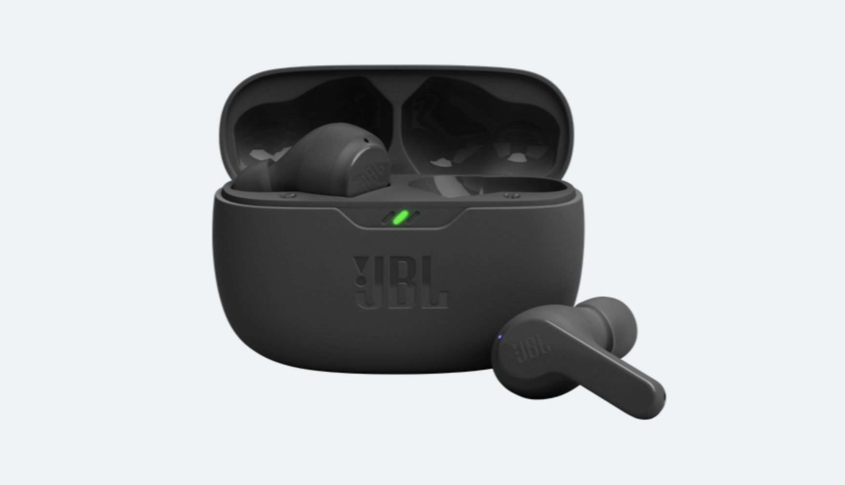 Une image des écouteurs JBL Vibe Beam noirs
