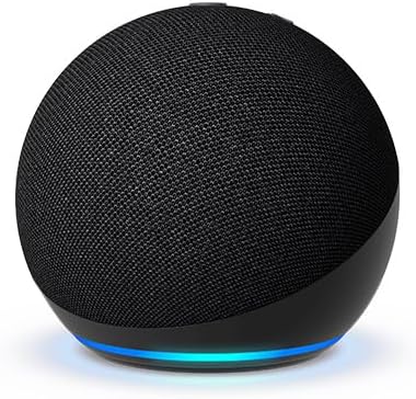 Une image d'un Amazon Echo Dot noir