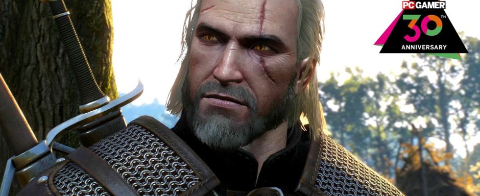 Geralt of Rivia in The Witcher 3.
