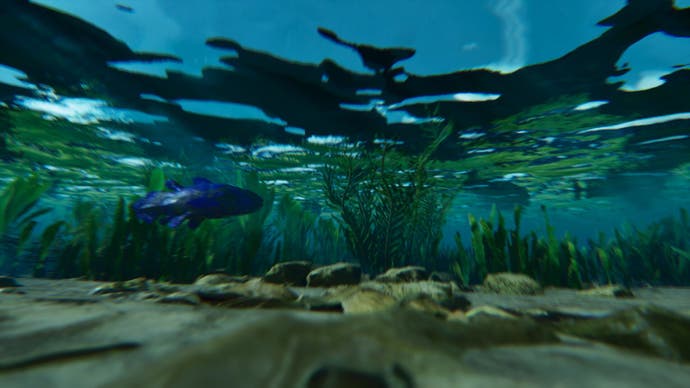 Une capture d'écran d'Ark: Survival Ascended montrant un poisson nageant sous l'eau.
