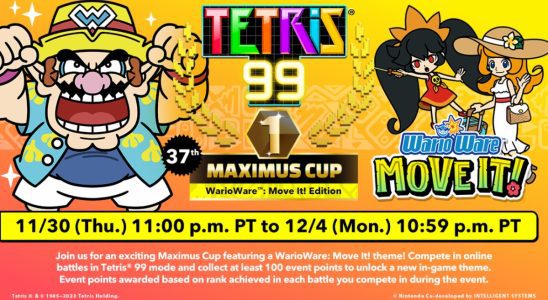 Tetris 99 annonce la 37e Maximus Cup avec WarioWare : Move It