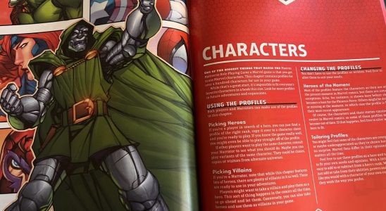 Doctor Doom in splash art on the character creation section for Marvel Multiverse Role-Playing Game
