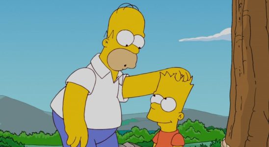Homer patting Bart