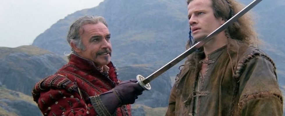 Christopher Lambert and Sean Connery in Highlander