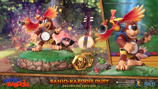 Statue du duo Banjo-Kazooie