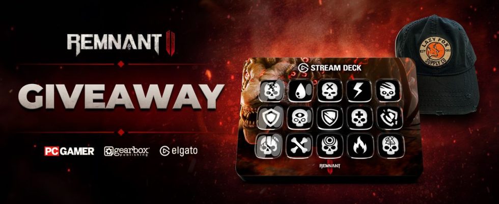 A giveaway showing a head and stream deck