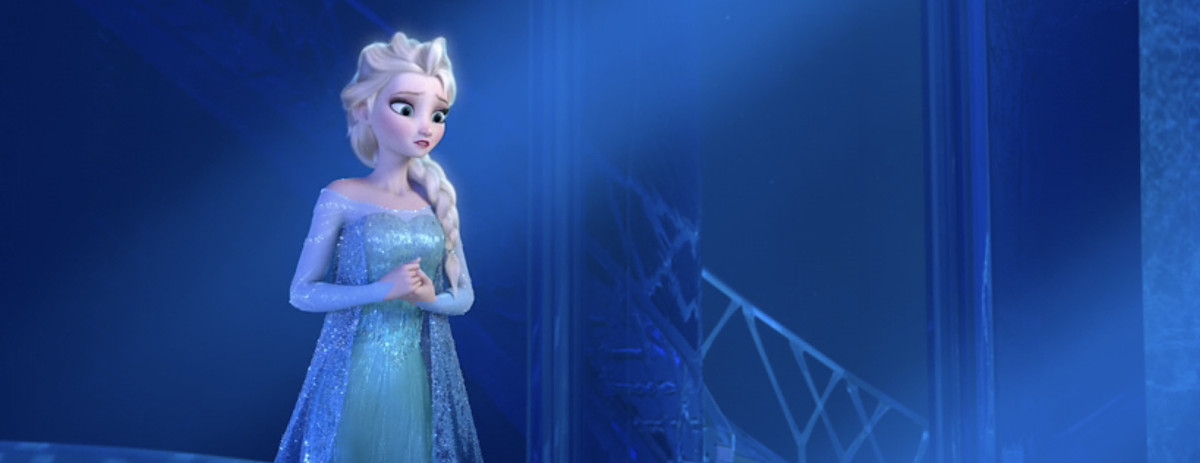 La reine Elsa se tient inquiète sur le balcon gelé de son palais gelé, entouré de murs et de rampes gelées, dans… comment s'appelait déjà ce film ?  Chilly, ou quelque chose comme ça ?