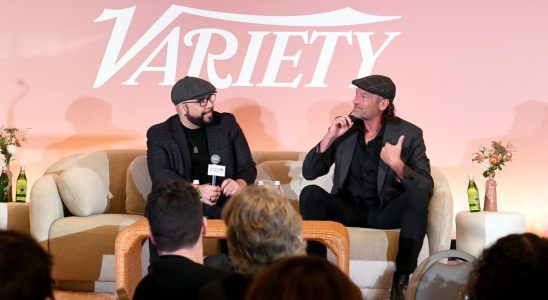 WEST HOLLYWOOD, CALIFORNIA - NOVEMBER 02: (L-R) Clayton Davis, Senior Awards Editor, Variety and Troy Kotsur speak onstage during the Keynote Conversation at the Variety Inclusion Gathering Presented by Ruderman Family Foundation at The London West Hollywood at Beverly Hills on November 02, 2023 in West Hollywood, California. (Photo by Jon Kopaloff/Variety via Getty Images)