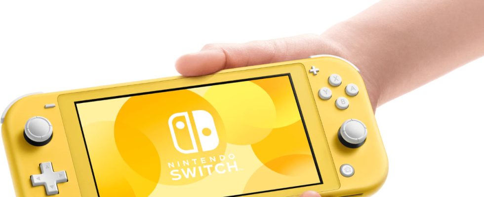 Yellow Nintendo Switch Lite.