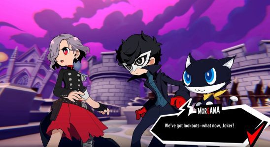 Image of Joker, Morgana, and new character in Persona 5 Tactica.