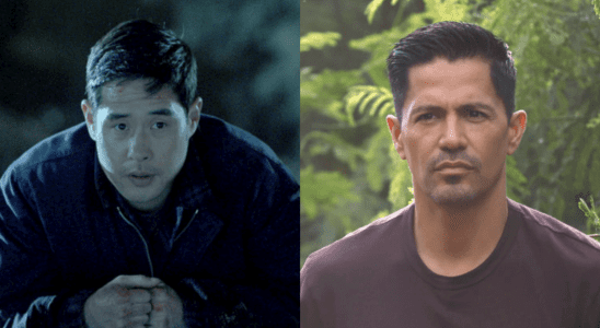 Raymond Lee as Ben Song in Quantum Leap and Jay Hernandez as Thomas Magnum in Magnum P.I.