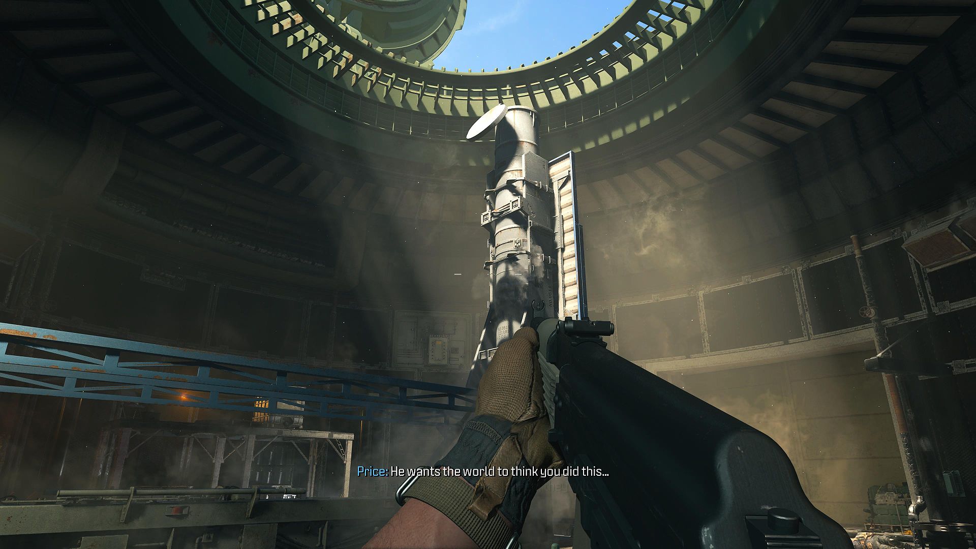 Le joueur regardant un missile dans la campagne MW3