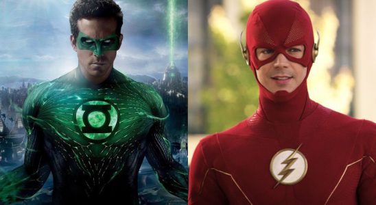 Ryan Reynolds as Green Lantern and Grant Gustin as The Flash