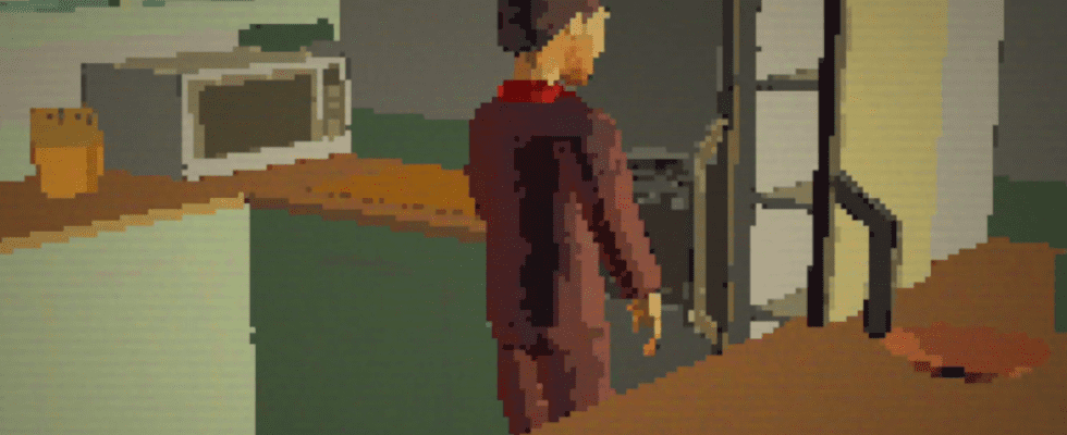 A screenshot from Nothing, Forever, a procedurally-generated Seinfeldlike by Mismatch Media.