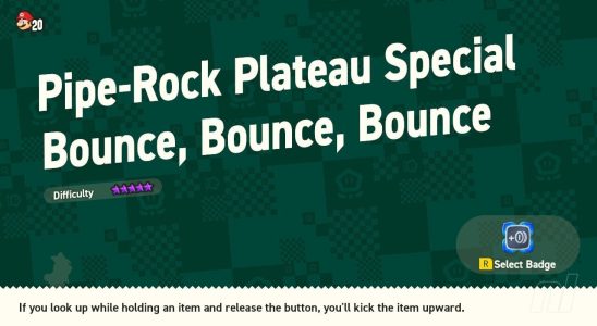 Super Mario Bros. Wonder: Special World - Plateau Pipe-Rock spécial Bounce, Bounce, Bounce