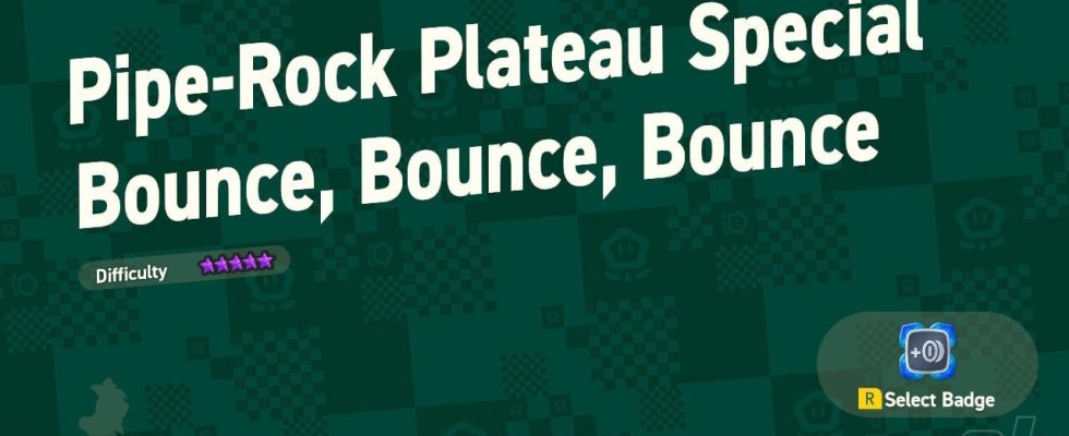 Super Mario Bros. Wonder: Special World - Plateau Pipe-Rock spécial Bounce, Bounce, Bounce